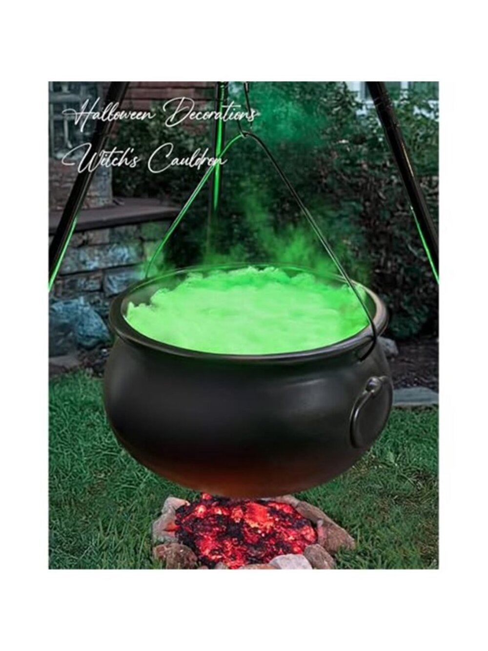 Halloween Decorations Outdoor - Large Witches Cauldron on 54" Tripod